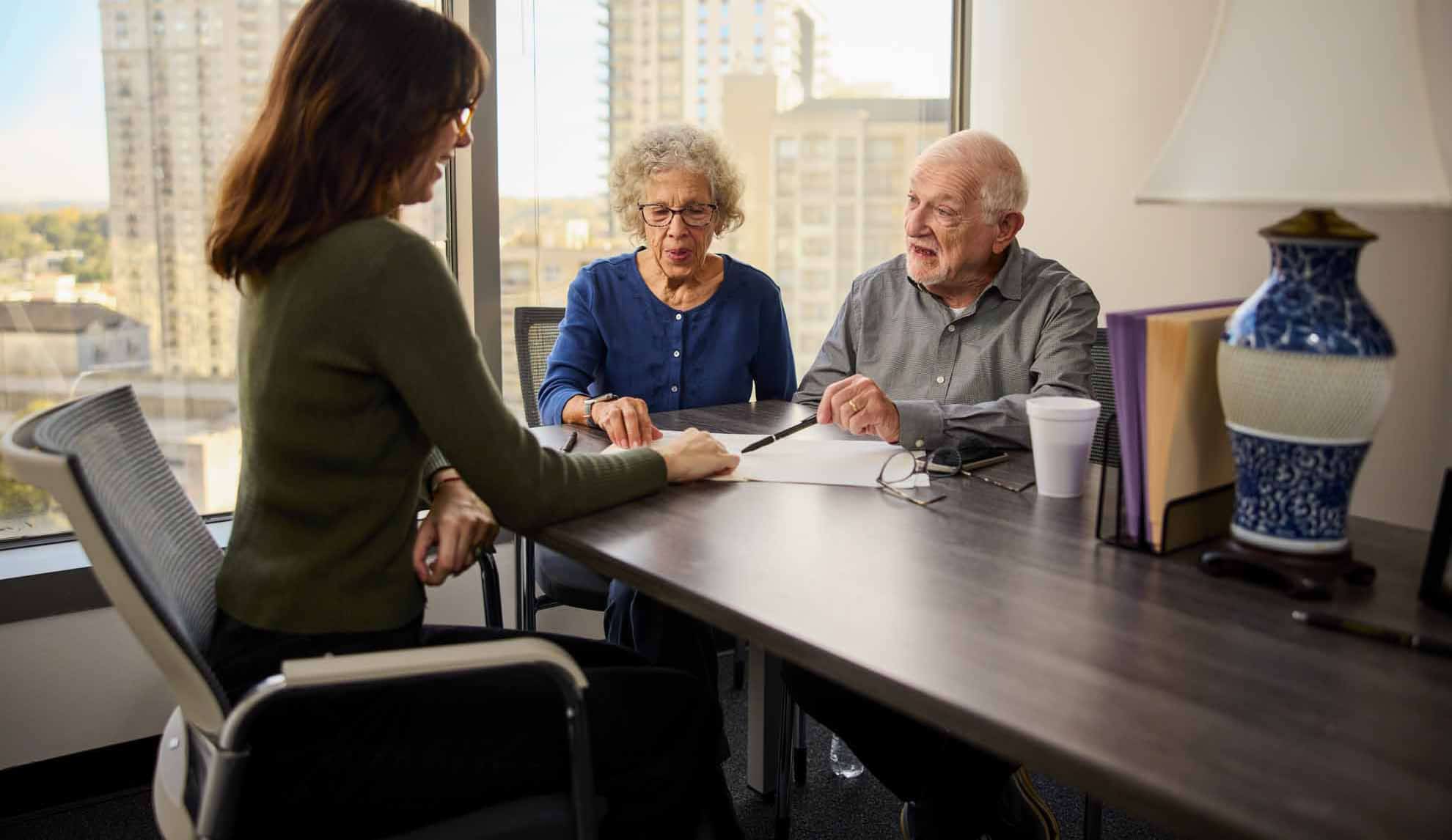 elderly couple in Goldberg office dooing medicaid planning